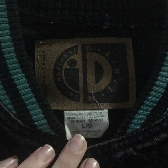 Teal and black denim varsity jacket - Picture 2 of 4